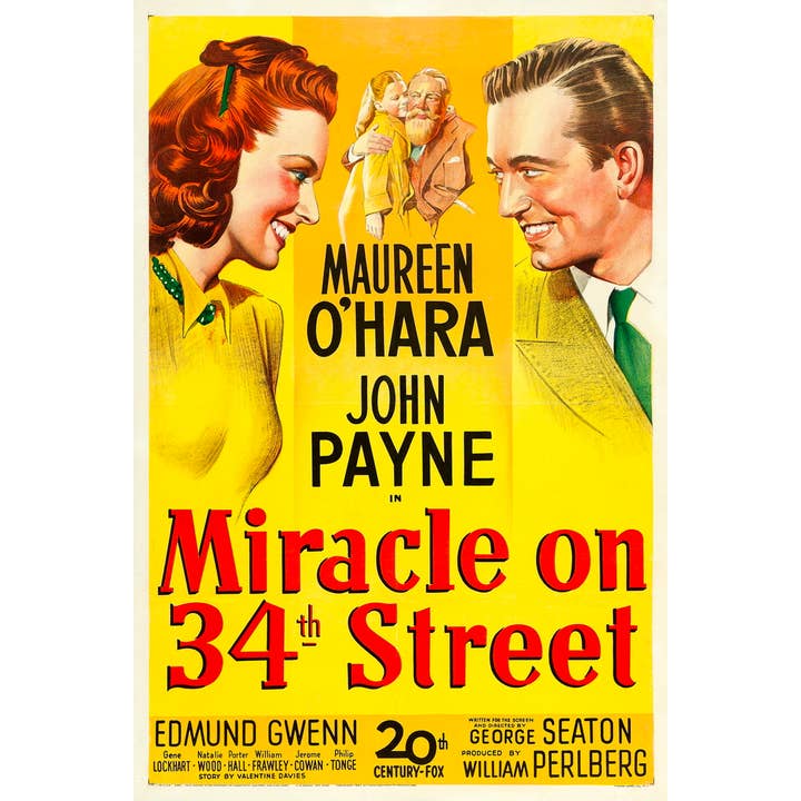 Miracle On 34th Street Christmas Holiday Movie Art Print Poster for wholesale by Gotham Gifts