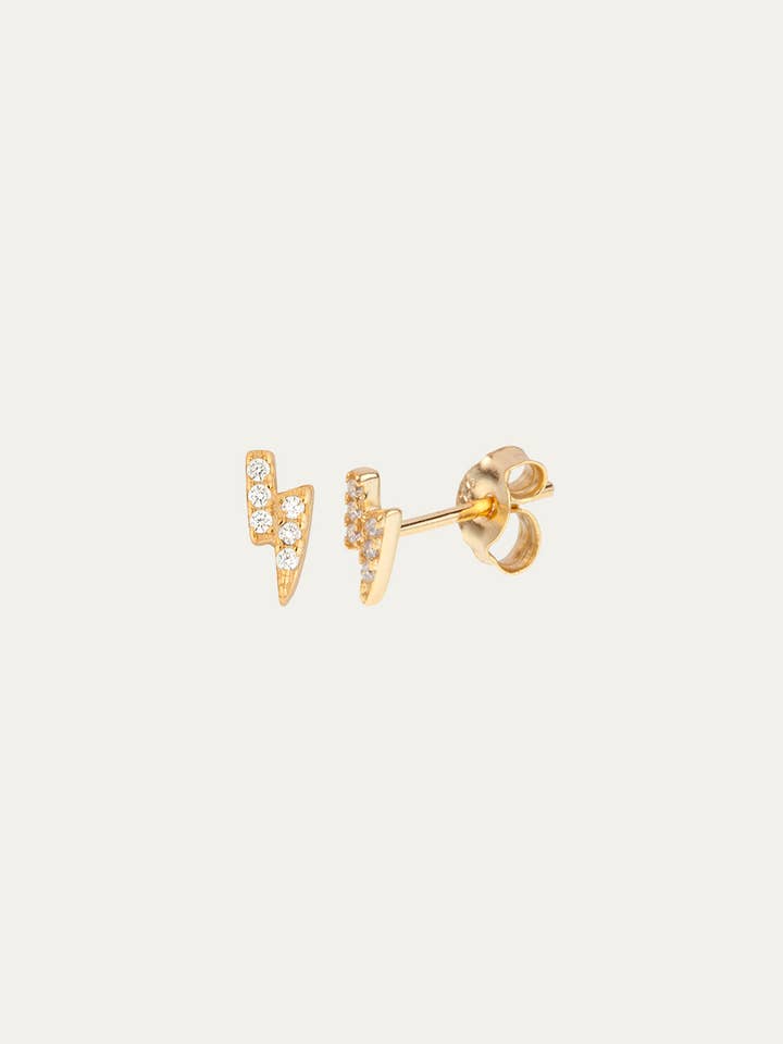 Hvid lys guld øreringe for engroshandel hos FLOR DE MENTA JEWELRY