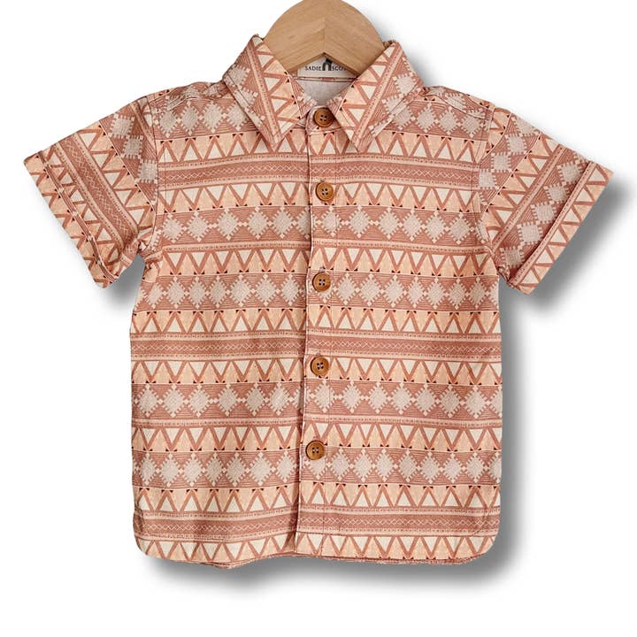 Scotty Button Up | Tejido bohemio | Lino para venta al por mayor de Sadie Scott