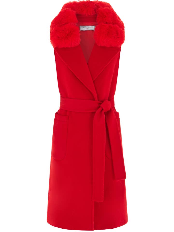 Knightsbridge Sleeveless Coat Red for wholesale by Hortons England