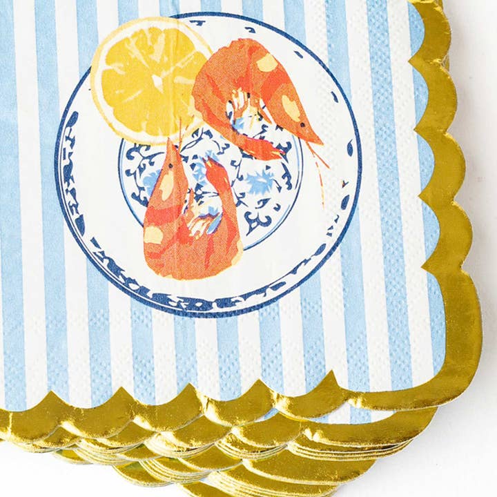 8 Oak Lane - Wholesale Disposable Napkin - Lemon Santorini Paper Beverage Napkin Packs2