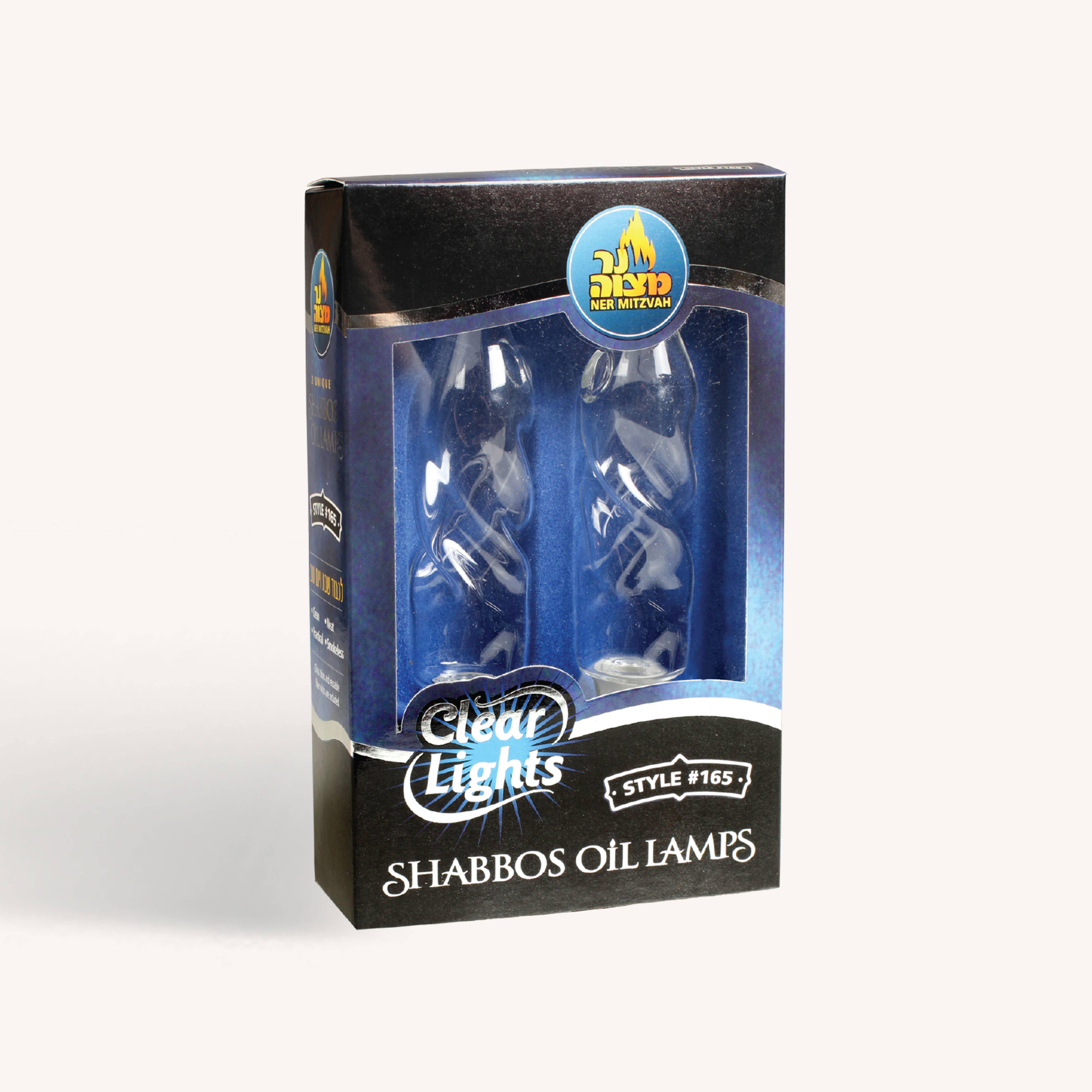 Ner Mitzvah - Wholesale Oil Warmer - Shabbos Paraffin Glass Candle Oil Lamp - Wide Twist - 2 Pack1