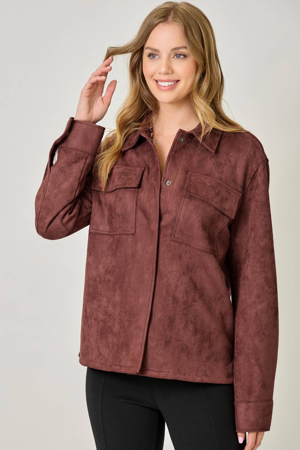 Mystree - Wholesale Shirt Jacket/Shacket - Women's - 61219 Suede Shacket16