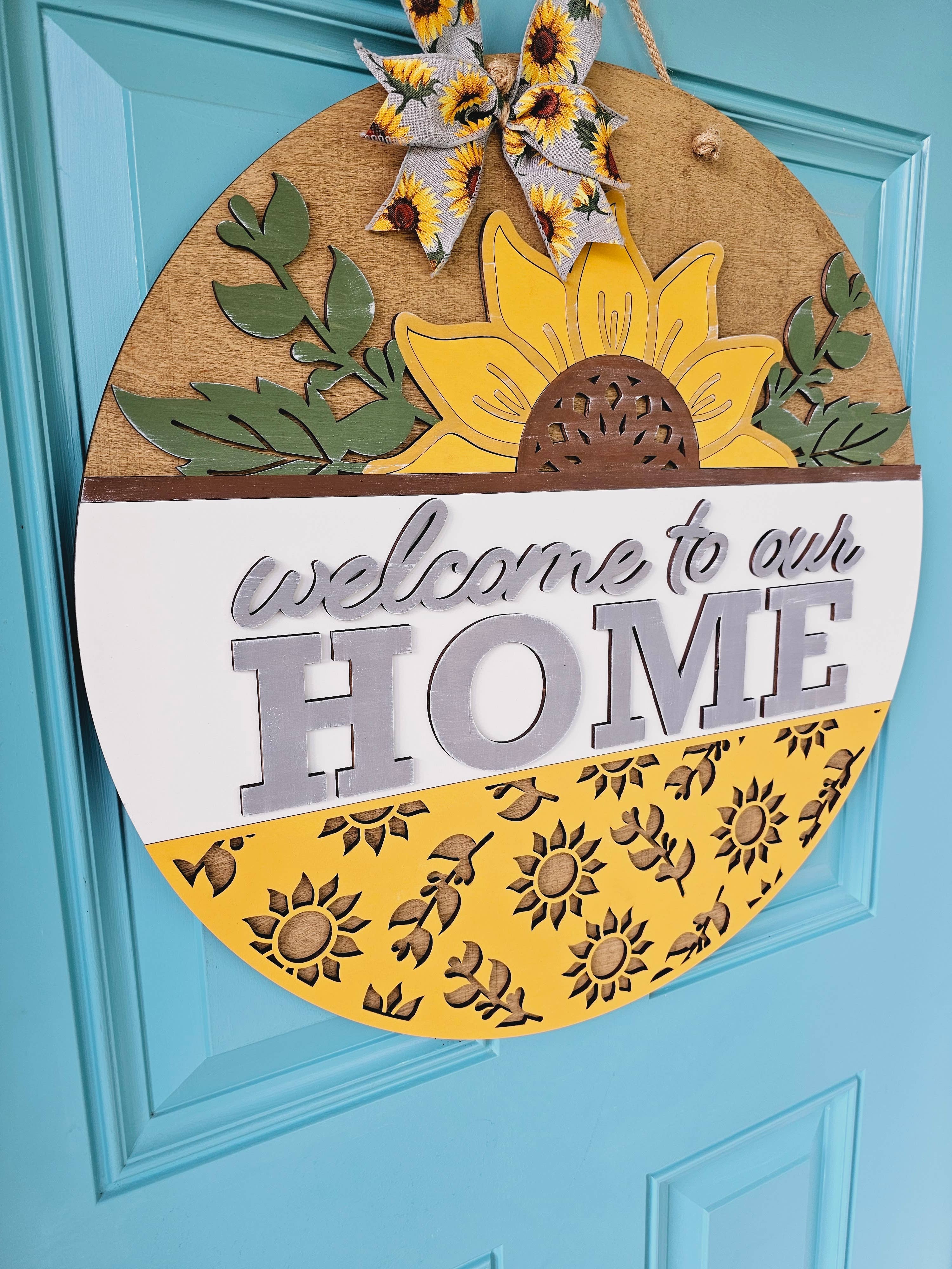 Teal Moon Creations - Wholesale DIY Craft Kit - DIY Welcome to Our Home Sunflower Door Hanger4