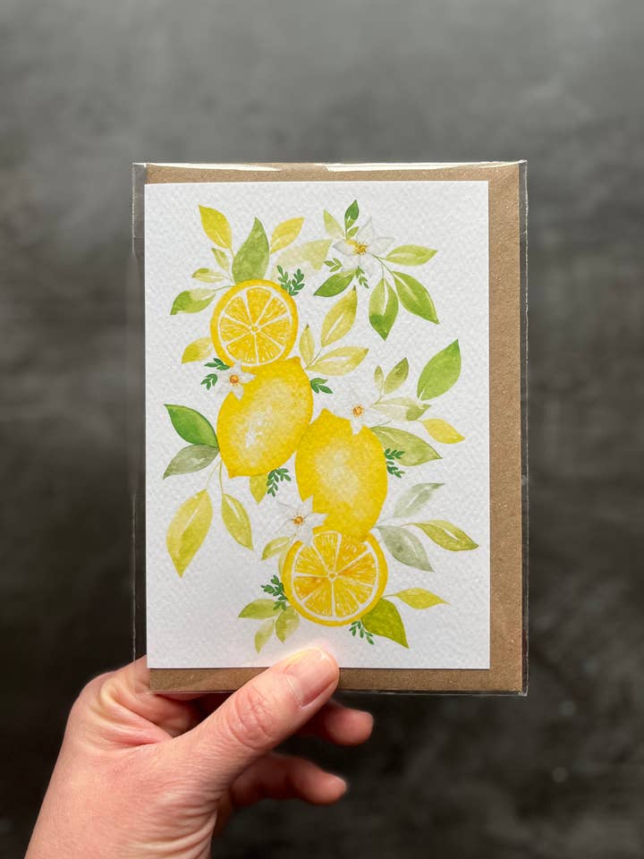 Carte de Vœux Citron - Toutes Occasions - Quotidien - Carte de Correspondance pour la vente par Designbyting