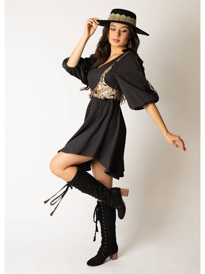 Joyfolie - Wholesale Blouse - Women's - Women's Tashia Harness in Metalic Brocade