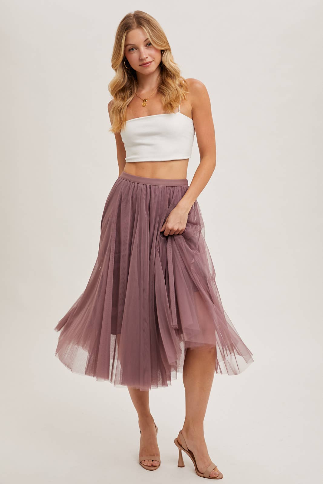 Bluivy - Wholesale Skirt - Women's - TULLE MIDI SKIRT48