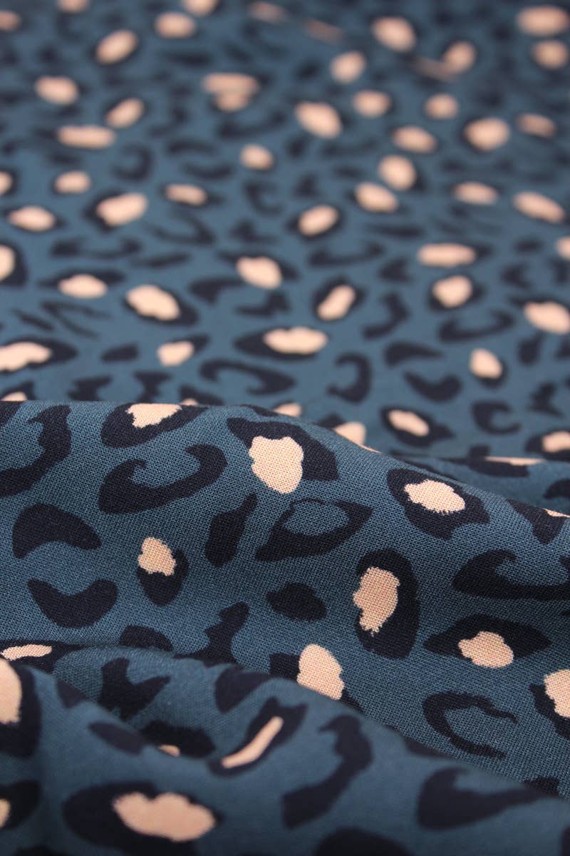 Eglantine et Zoé - Wholesale Fabric - Bagheera Blue Viscose Fabric6