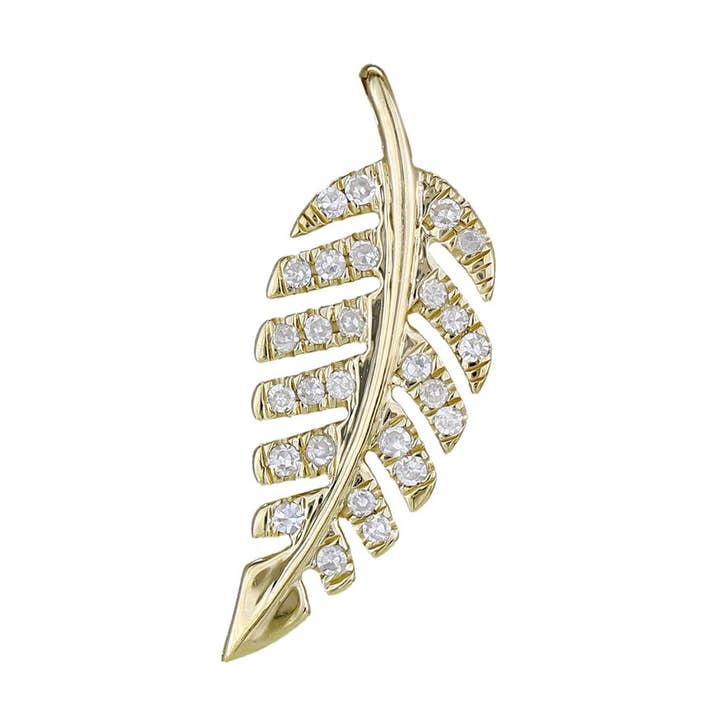 Ciondolo a Foglia in Diamante 14K 8x19,50mm per la vendita all'ingrosso da parte di Jewels of Mewar