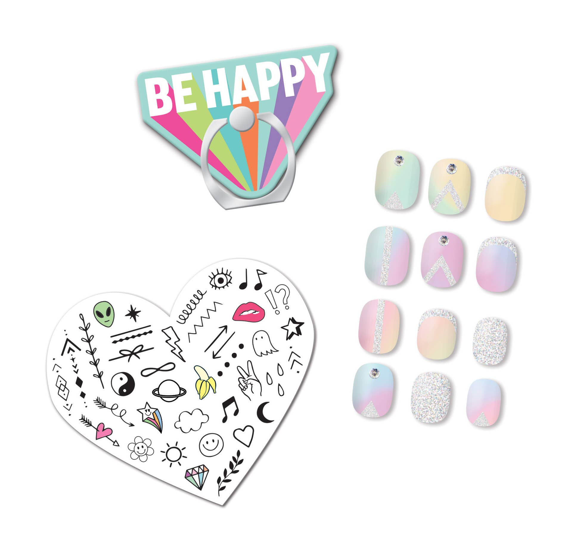 Hot Focus, Inc. - Wholesale Press-On/Fake Nails - Beauty Glow Nails, Rainbow1