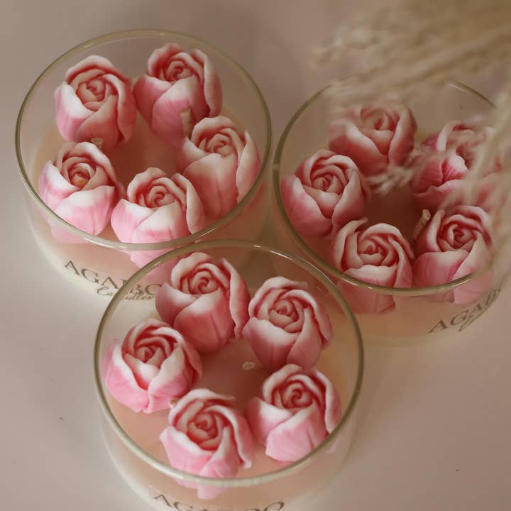 Ombre Tulip Glass Jar Candle for wholesale by Agaboo Candle