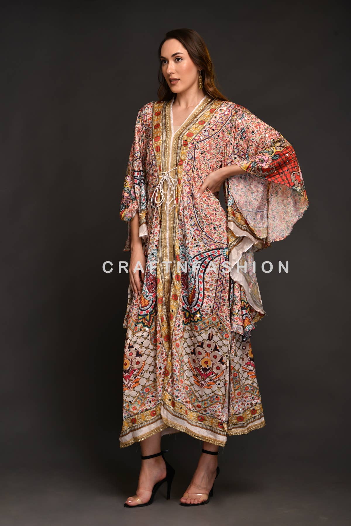 Meghcraft - Wholesale Kaftan - Women's - Designer Silk Bohemian Kaftan Dress3
