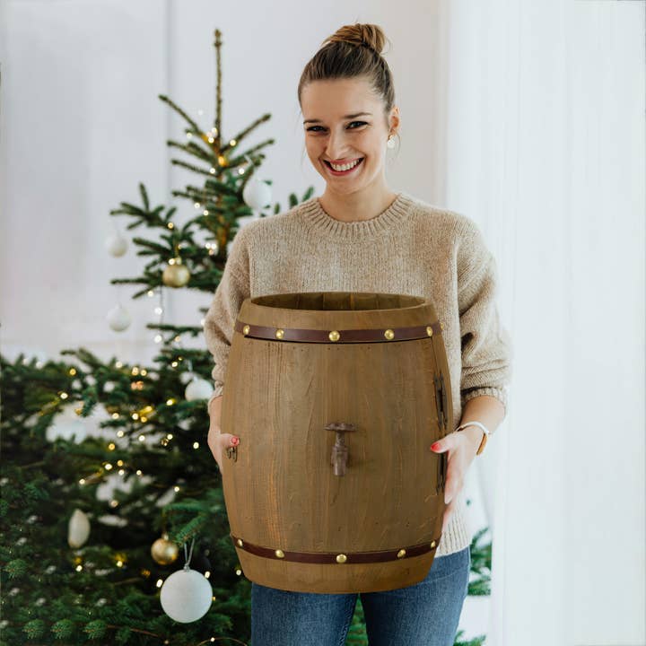 Quickway Imports - Wholesale Wine rack - Barrel Shaped Wine Holder with a rotating turntable2