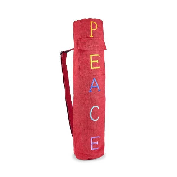 Peace Yoga Bag, Red for wholesale by Earths Elements Wholesale