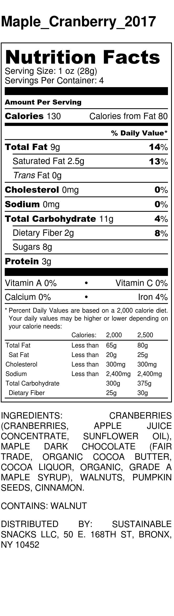 Sustainable Snacks - Wholesale Chocolate Covered Sweets - Cranberry + Walnut And Pepitas2