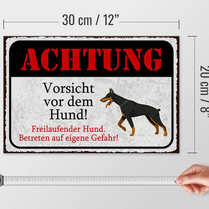 Femer - Wholesale Sign - Wooden Sign Notice 20x30 cm Beware of the Dog3