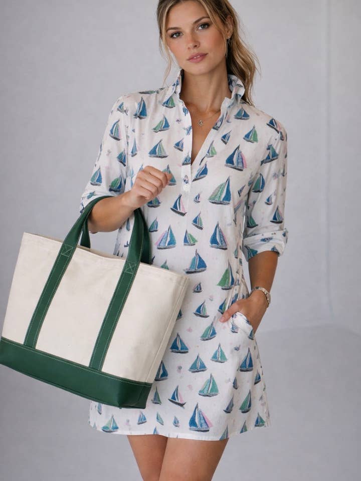 Sconset 3/4 Sleeve Sailboat Dress for wholesale by Pink Pineapple