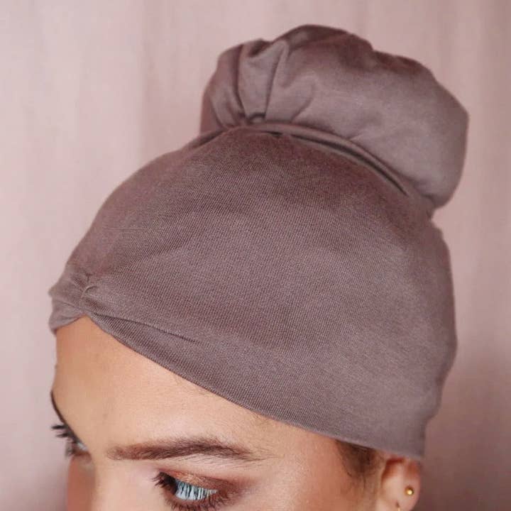 Woven Royal - Wholesale Sleep Cap / Bonnet - Women's - Anacaona Taupe Afrona5