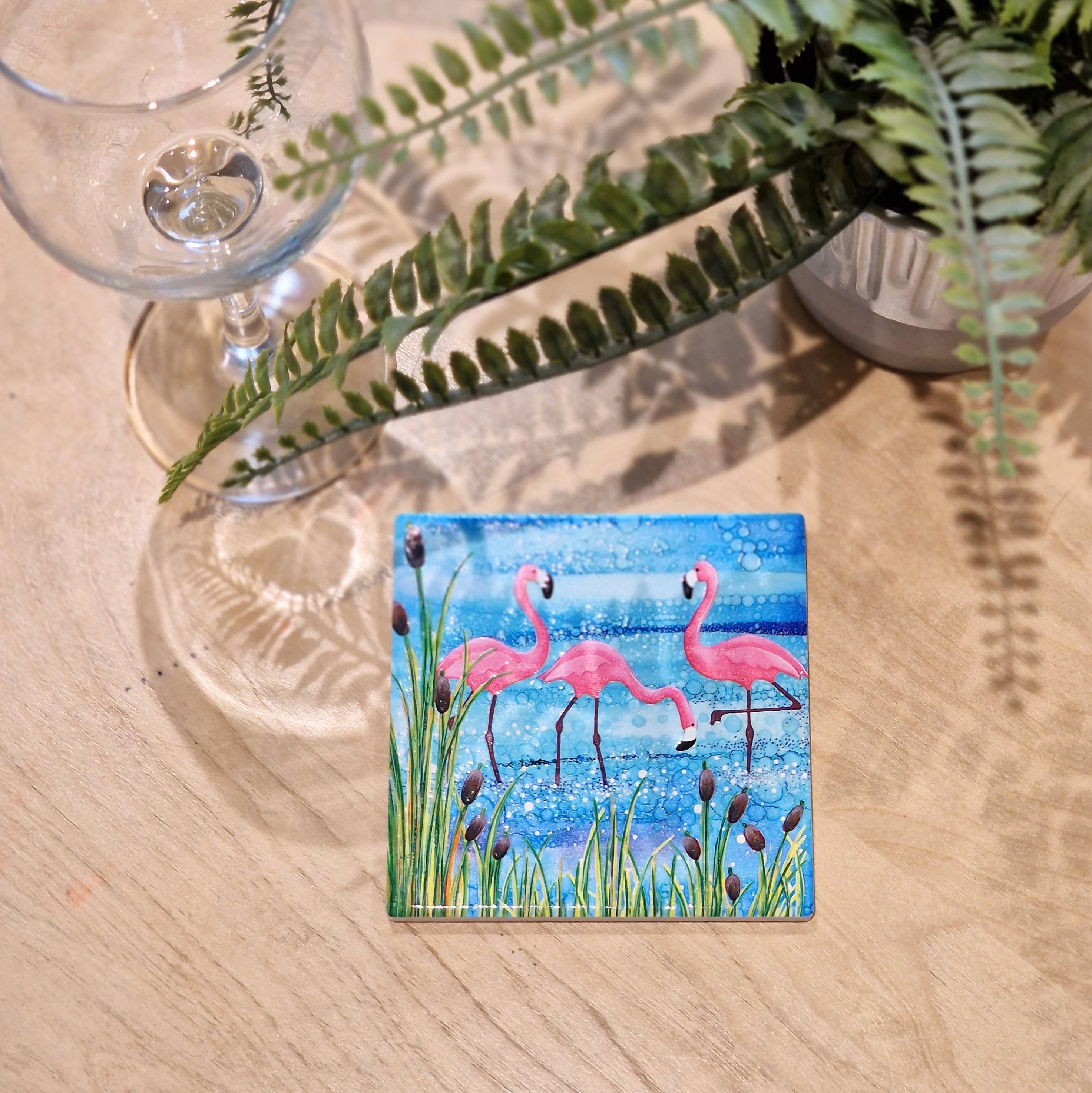 By Jo Crafts – wholesale Coasters – 44-C Flamingo Coaster3