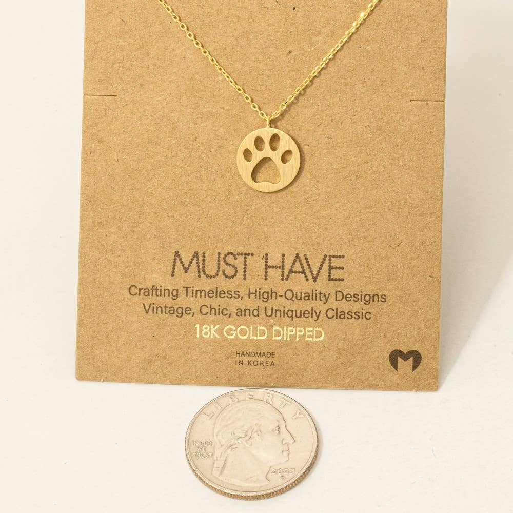 Fame Accessories - Wholesale Pendant/Charm Necklace - Paw Print Pendant Necklace2