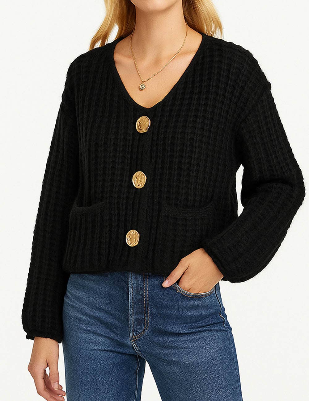 Sweetkama - Vente Cardigan – femme - Cardigan épais uni tendance pour femmes SKT46377