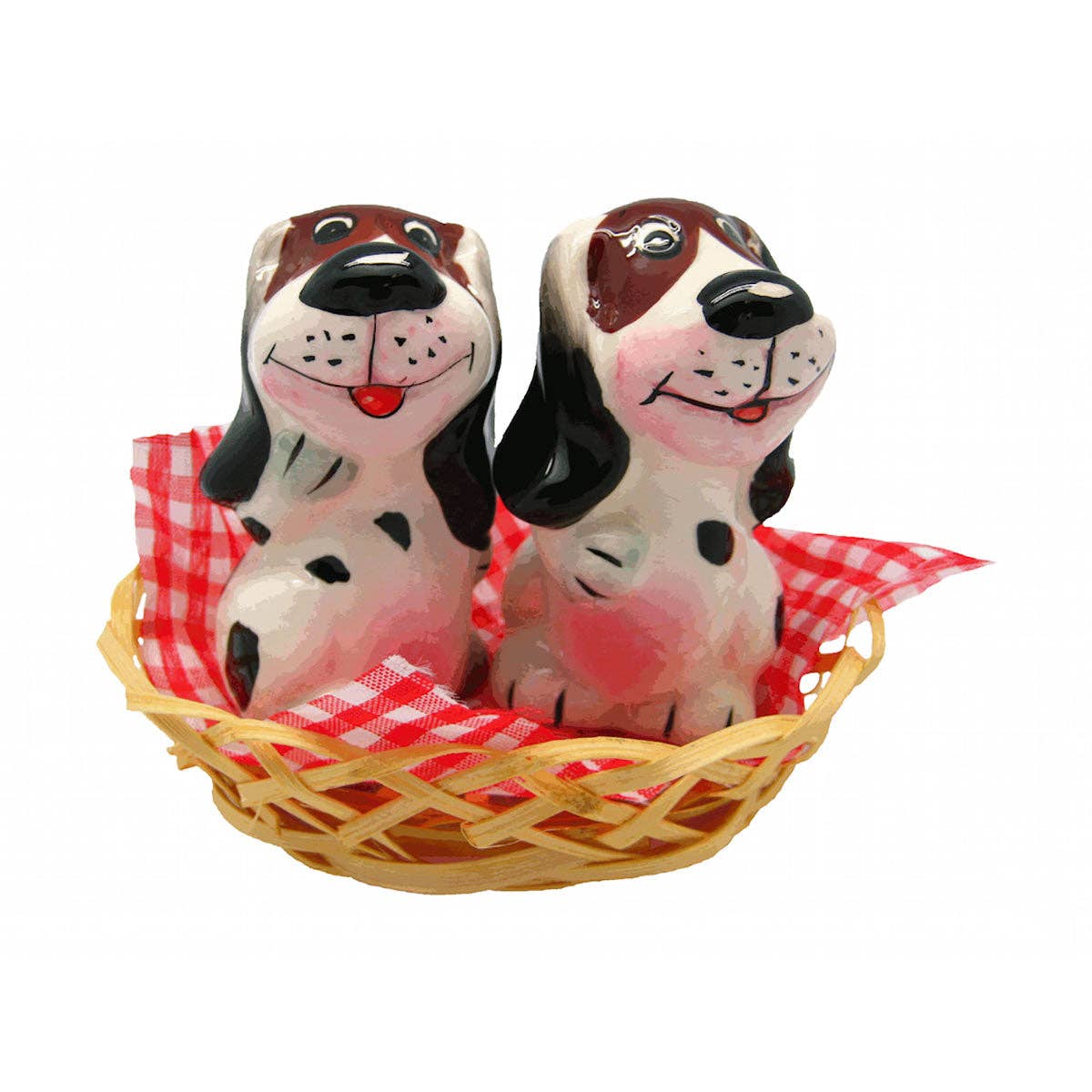 European Heritage Gifts - Wholesale Salt & Pepper Shaker Set - Animal Salt & Pepper Shakers Dogs Basket1