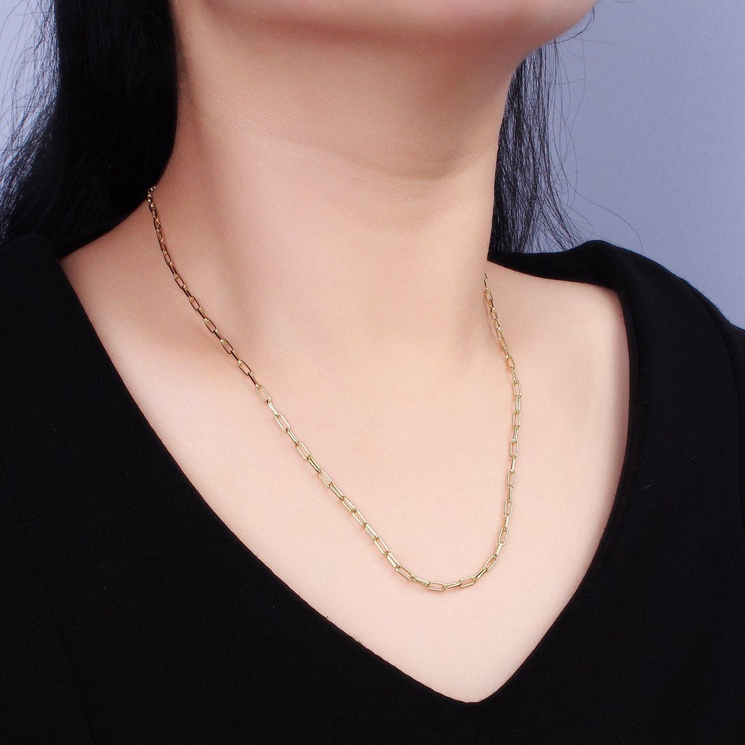 Aim Eternal - Wholesale Link & Chain Necklace - 16"/18"/20" 2.3mm Paperclip Layering Chain Necklace2