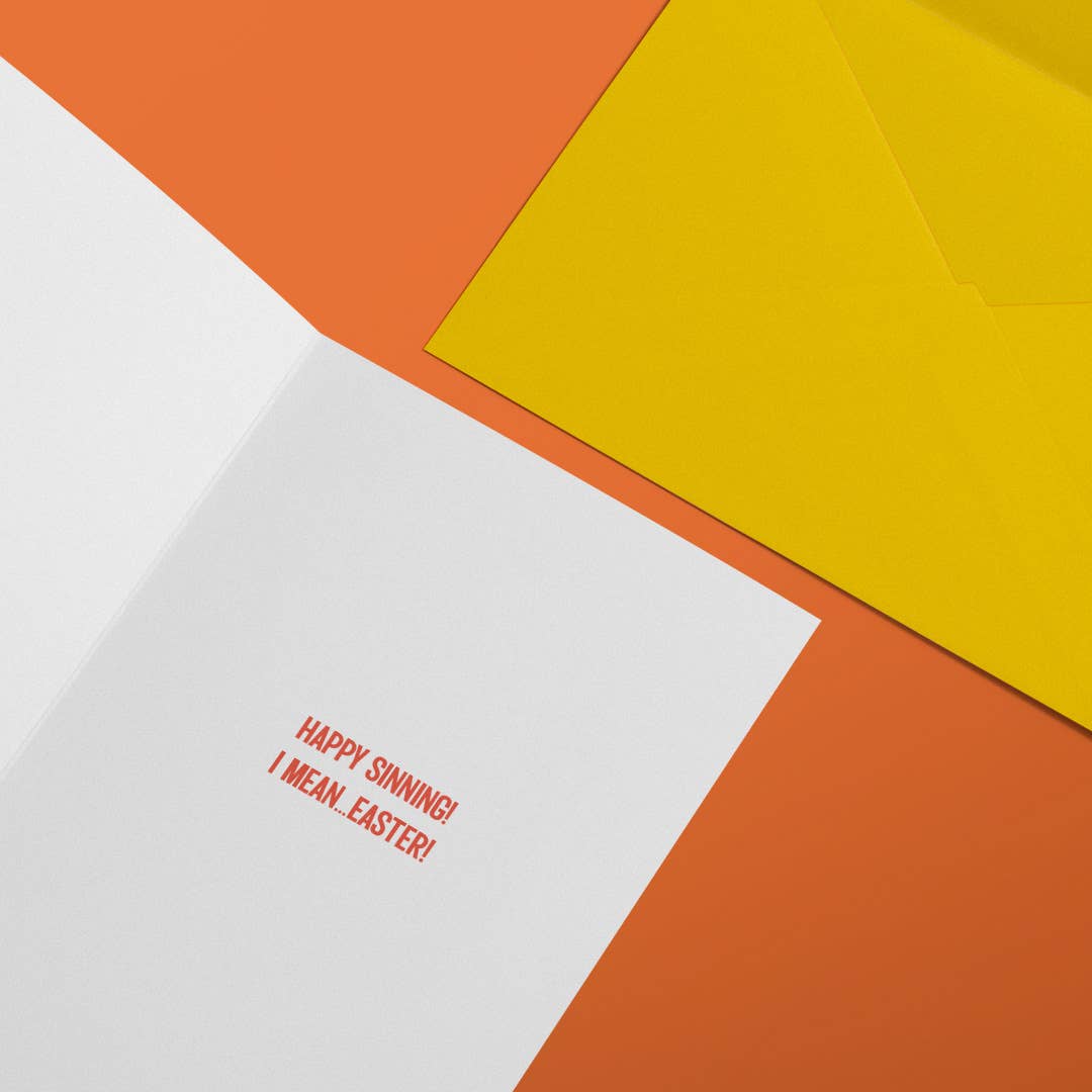 Squirrel Friend Gifts – postal de Páscoa por atacado – Feliz Pecado - Cartão Religioso Engraçado de Páscoa1