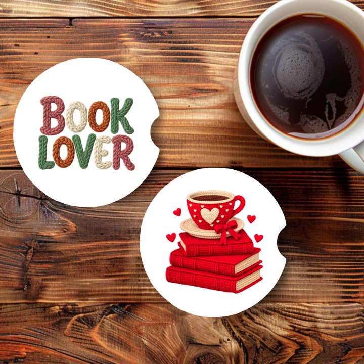 Bookish Car Coasters for wholesale by Readers Leisure