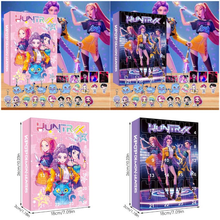 K-POP Demon Hunters Keychain Advent Calendar Blind Box Acrylic Car Keychain Ornament for wholesale by Auraquise