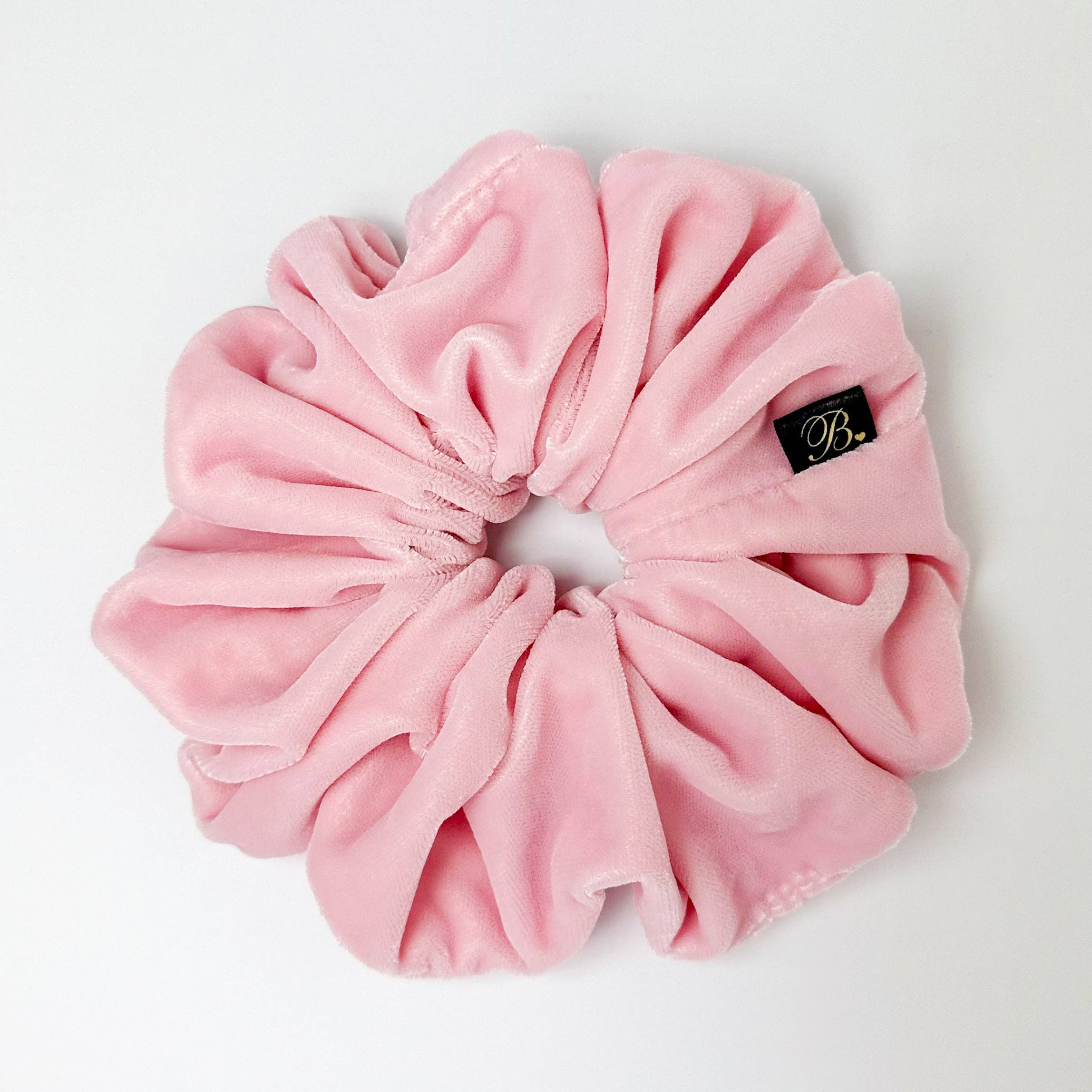 B. LUVV & CO. - Wholesale Scrunchie - Women's - Plush Velvet Scrunchie in Pink Cloud2