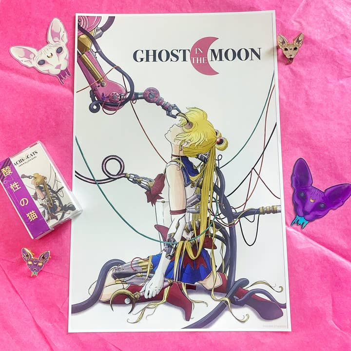Stampa artistica Crystal Kingdom: Ghost in the Moon per la vendita all'ingrosso da parte di Thwwip Stickers