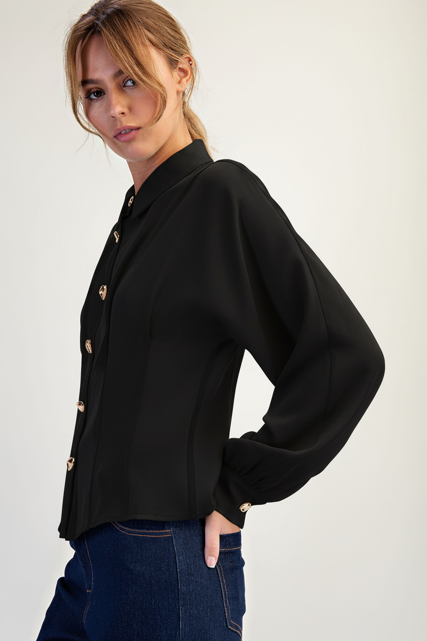 Edit by Nine - Wholesale Blouse - Women's - Dolman Sleeve Pleat Detail Woven Blouse6