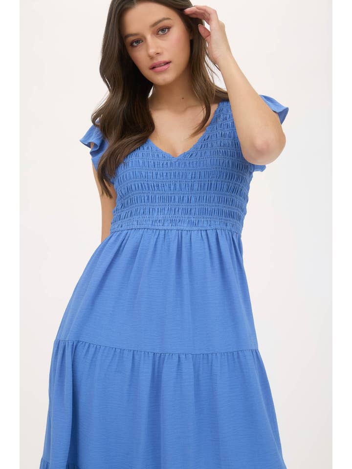 MINE - Wholesale Dress - Women's - FLUTTER SLEEVE MAXI DRESS13