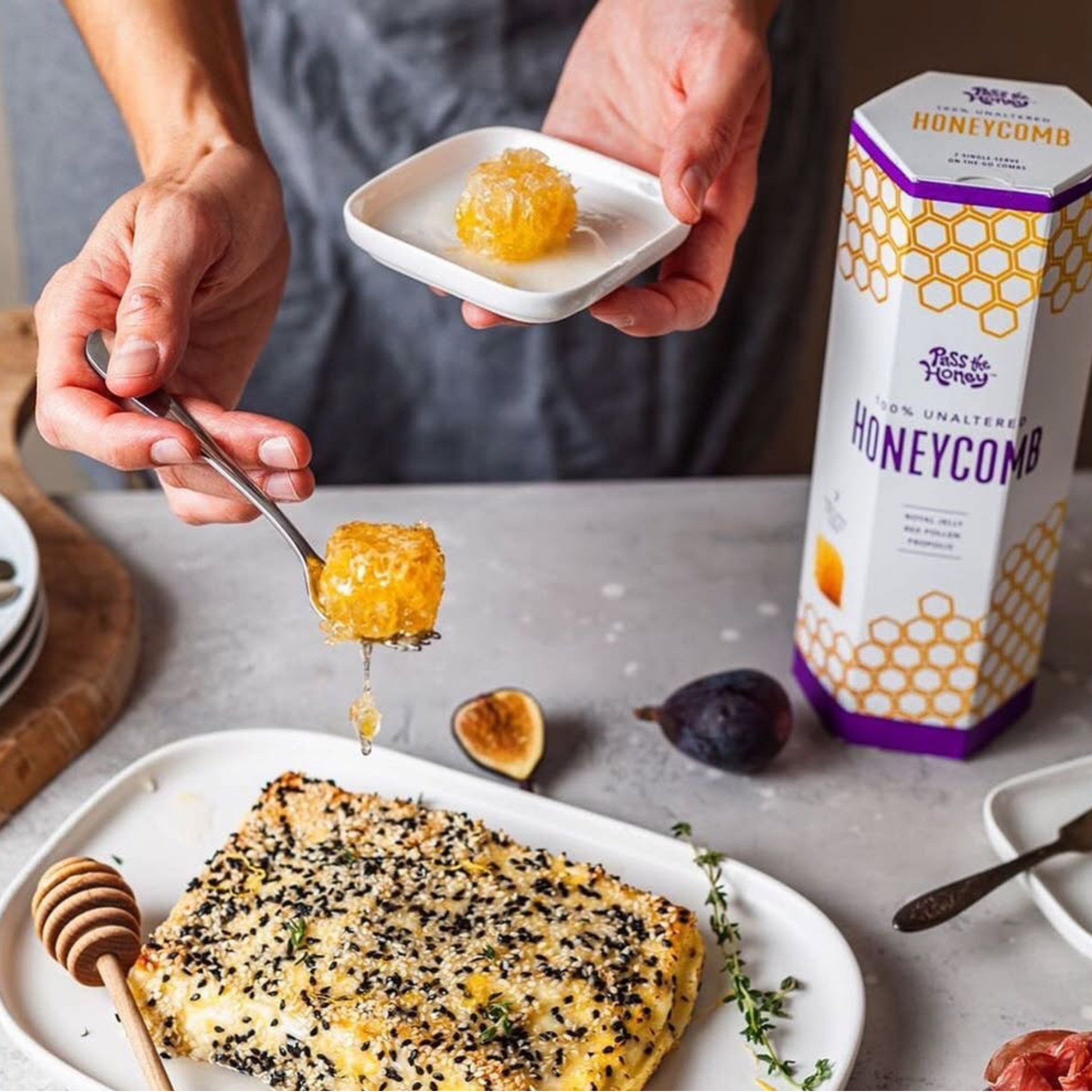 Pass the Honey - Wholesale Honey - 100% Pure Raw Snacking Honeycomb: 24ct in Retail Caddie6