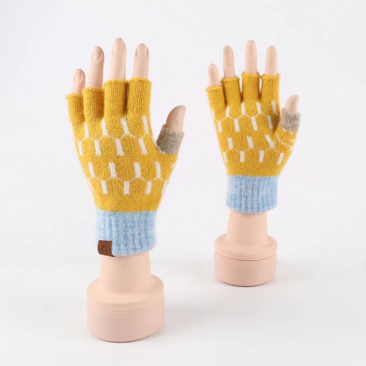 ACCITY - Wholesale Gloves - Unisex - WINTER WARM KNITTED FIVE-FINGER HALF-FINGER GLOVES_CWAG0380