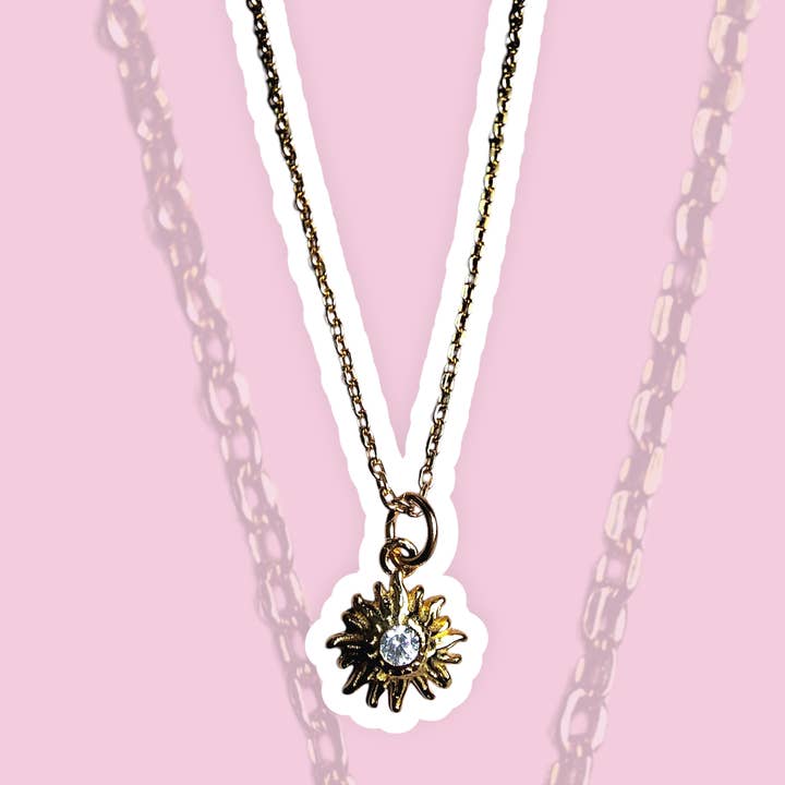 ALPINE necklace made of 925 silver with zirconia (gold-plated) for wholesale by Grethe Winter