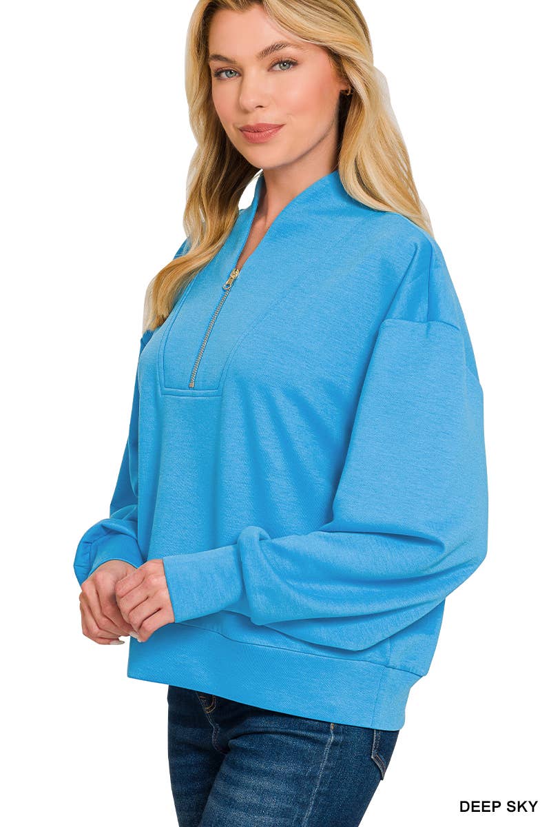 Vanilla Monkey - Vendita all'ingrosso Felpa - Donna - Pullover Scuba con mezza zip6