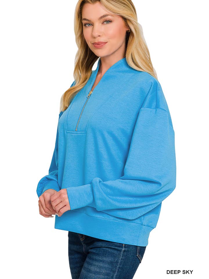 Vanilla Monkey - Vendita all'ingrosso Felpa - Donna - Pullover Scuba con mezza zip6