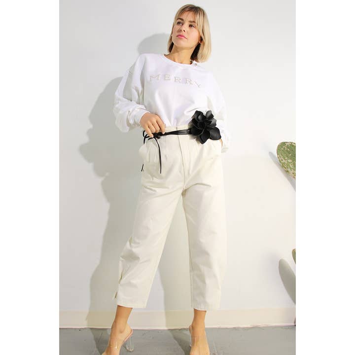 WHITE CHRISTMAS MERRY 3D EMBROIDERY SWEATSHIRT for wholesale on Faire12