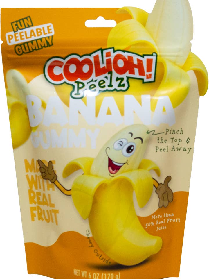 Bonbons gélifiés à la banane Peelz pour la vente par Coolioh!