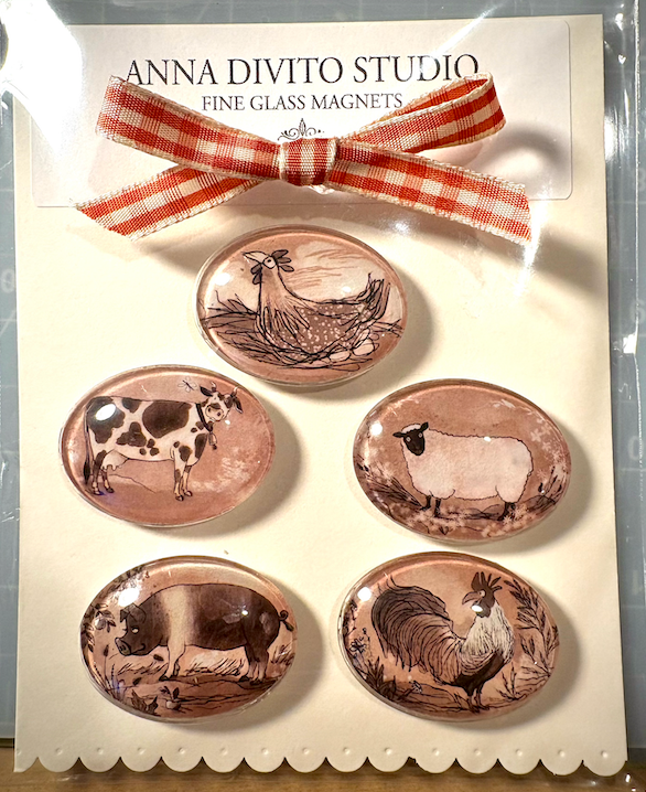 Anna DiVito Studio - Wholesale Magnet - COUNTRY FARM ANIMALS MAGNET SET | GLASS LARGE | HANDCRAFTED2