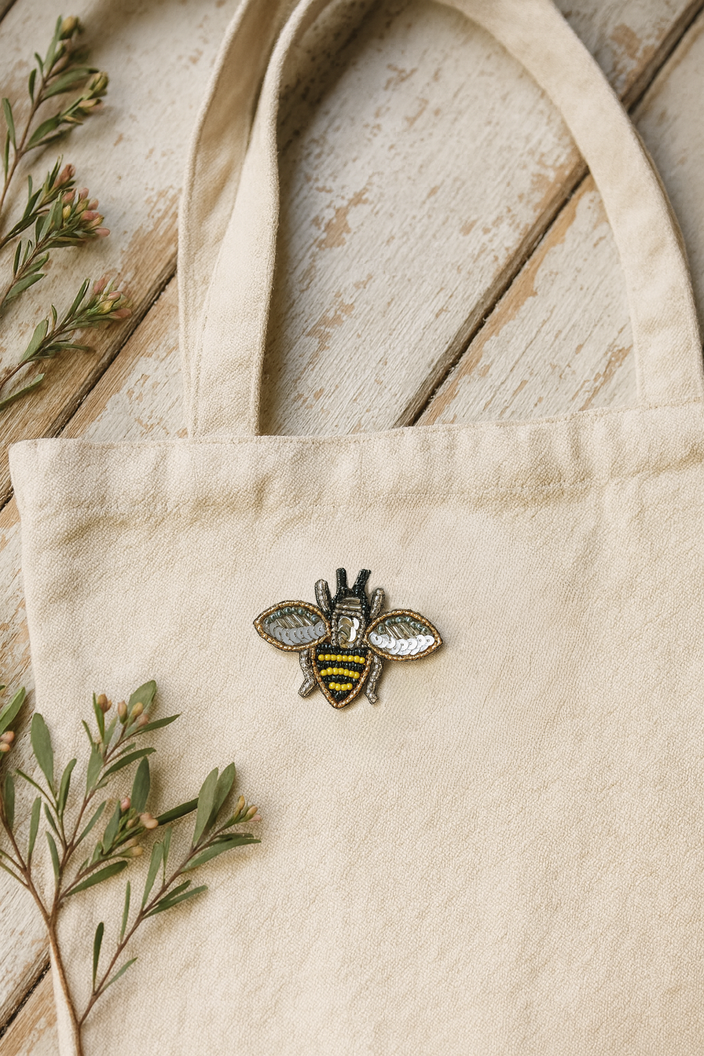 Matr Boomie Fair Trade - Wholesale Brooch - Bala Mani Beaded Bee Brooch Pin - Handmade, Fair Trade1