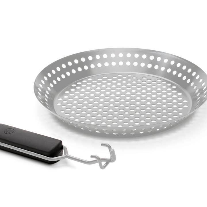 Fox Run Brands – Grelhador por atacado – Frigideira de grelha em aço inoxidável Outset, alça removível, 12"2