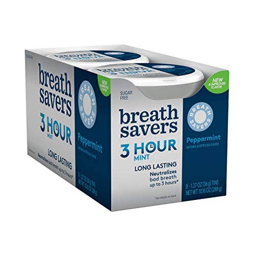 Shop The King - Wholesale Mints - BREATH SAVERS Breath Mints Peppermint Sugar Free Tin, 1.27 Oz. (8 Count)