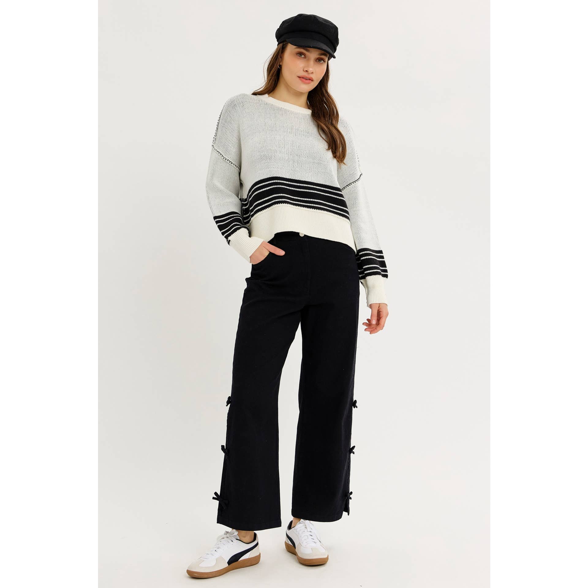 idem ditto - Vente Pull en maille – femme - PULL EN MAILLE RAYÉE BOXY INFINIMENT POLYVALENT6