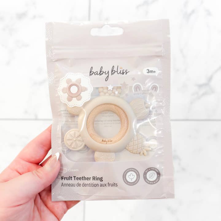 Fruit Teether Ring - Cream for wholesale by Baby Bliss