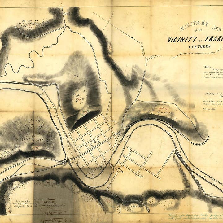 Relic Map Co. - Wholesale Map - Military Map of the Vicinity of Frankfort, Kentucky 1863
