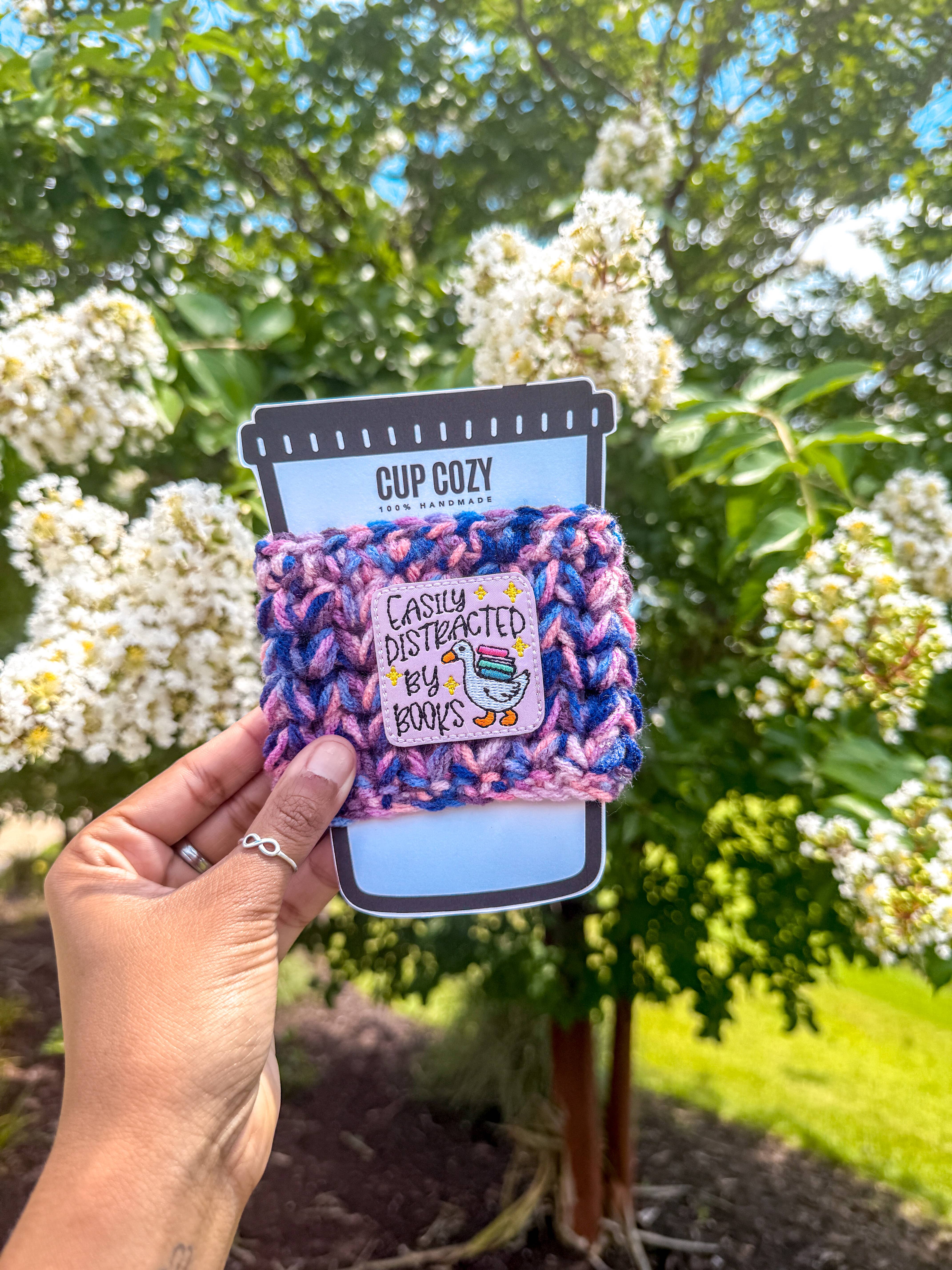 WanderlustBee - Wholesale Drink Huggers & Koozies - Easily Distracted by Books (Purple) Cozy / Book Lover Cozy0