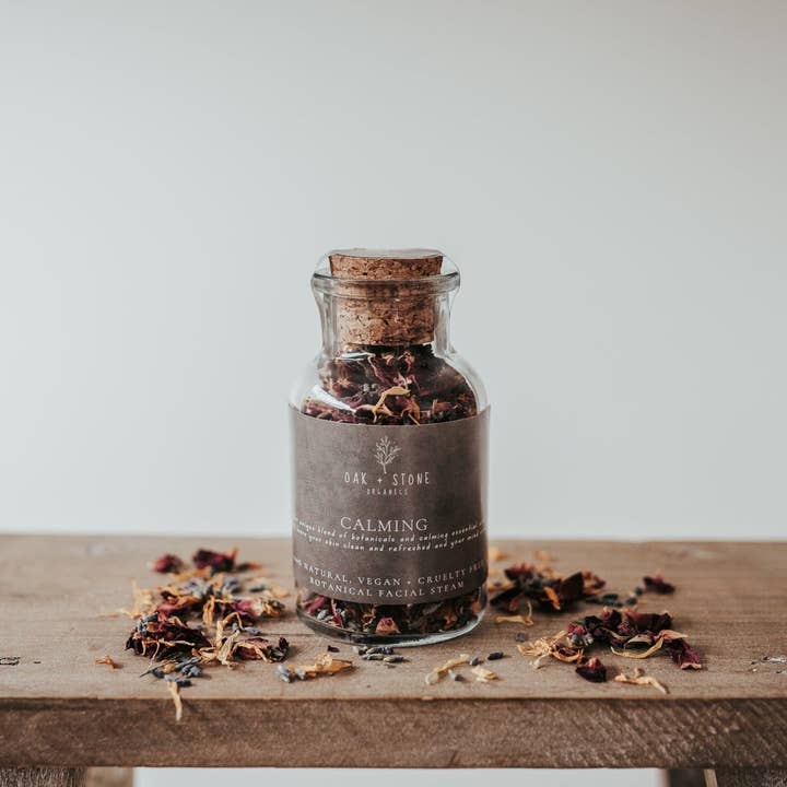 Calming Botanical Facial Steam for wholesale by Oak and Stone Organics